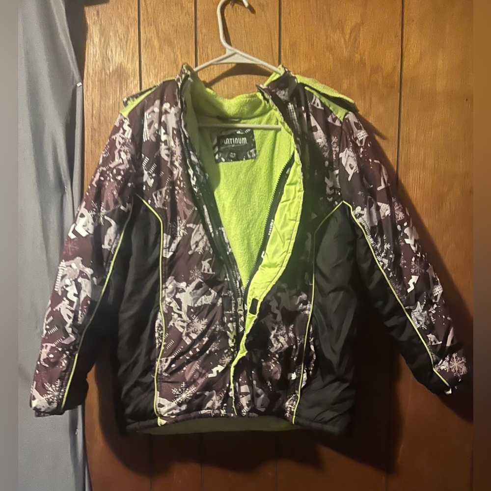 Lime Green and Black Patterned Jacket